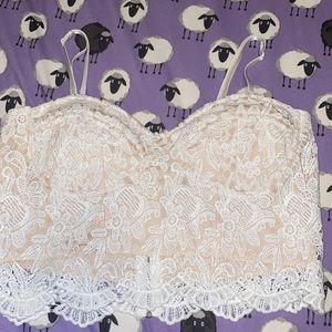 White knitted crop top